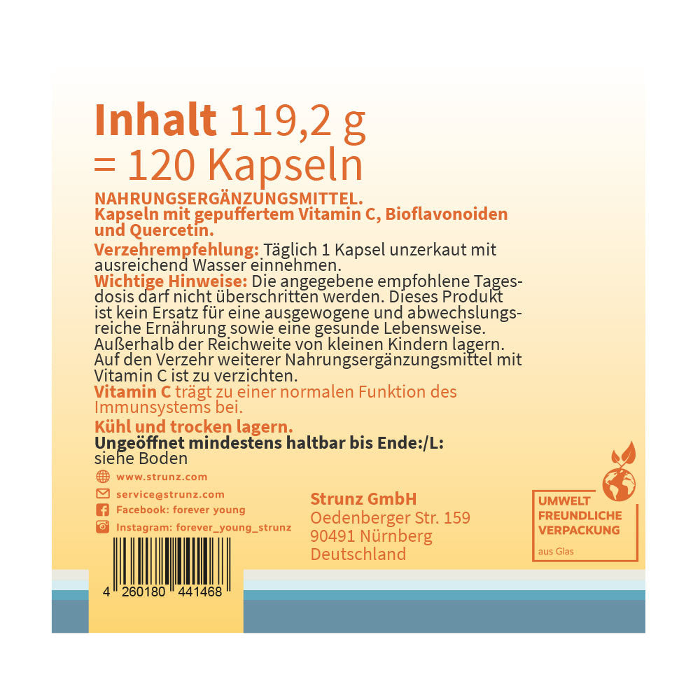 Естествен Витамин С Комплекс (Vitamin C) 120 капсули по 500 mg forever young - Завинаги Здрав ООД. Витамин С Комплекс е хранителна добавка под формата на капсули с приятелски за стомаха витамин С (калциев аскорбат), богат на витамин С екстракт от плод каму каму, биофлавоноиди от екстракт от плод горчив портокал и кверцетин.