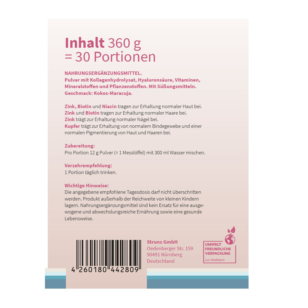 Съставки на Kollagen Skin Komplex – 8300 mg VERISOL®, хиалуронова киселина, DracoBelle™ Nu, витамин C
