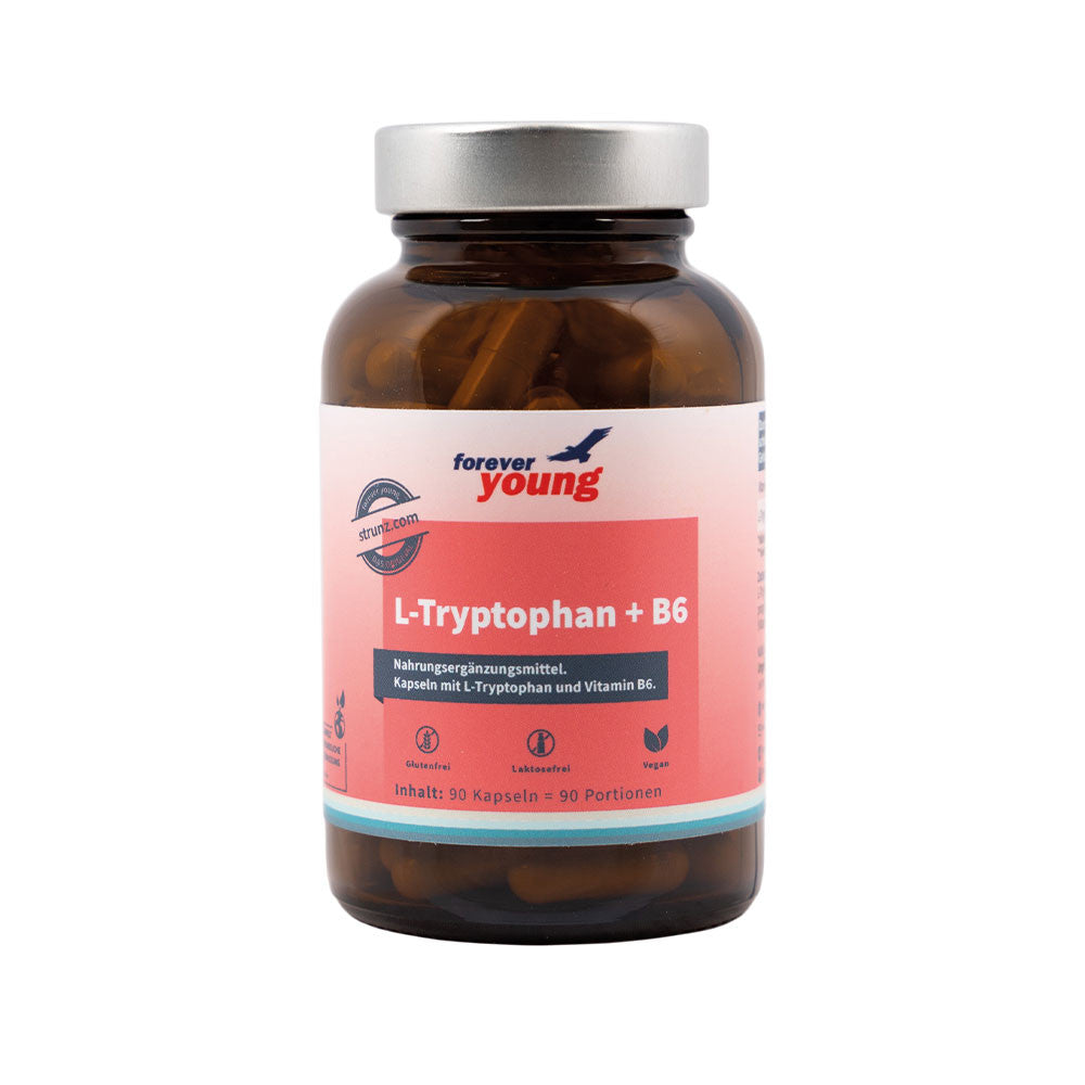 L-Триптофан + Витамин Б6 (l-tryptophan + vitamin b6) 90 капсули по 240 mg/ 1 mg forever young