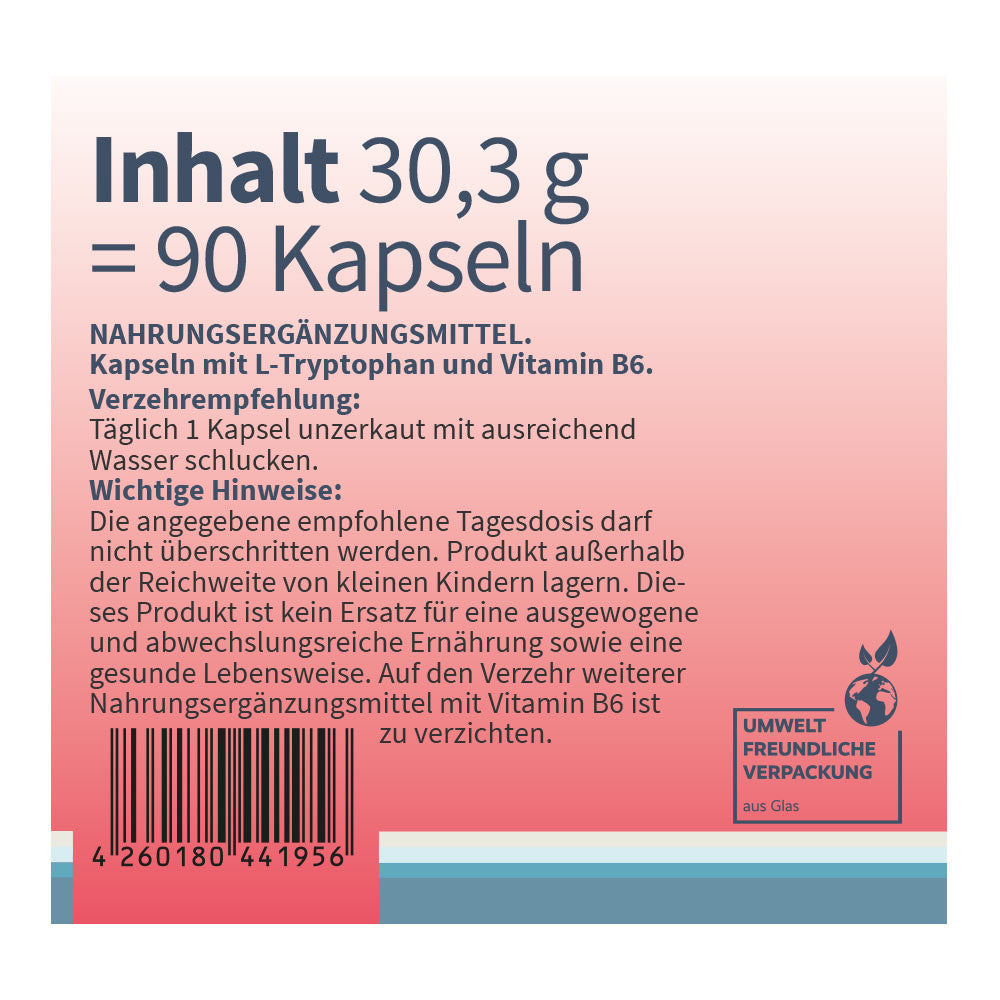 L-Триптофан + Витамин Б6 (l-tryptophan + vitamin b6) 90 капсули по 240 mg/ 1 mg forever young