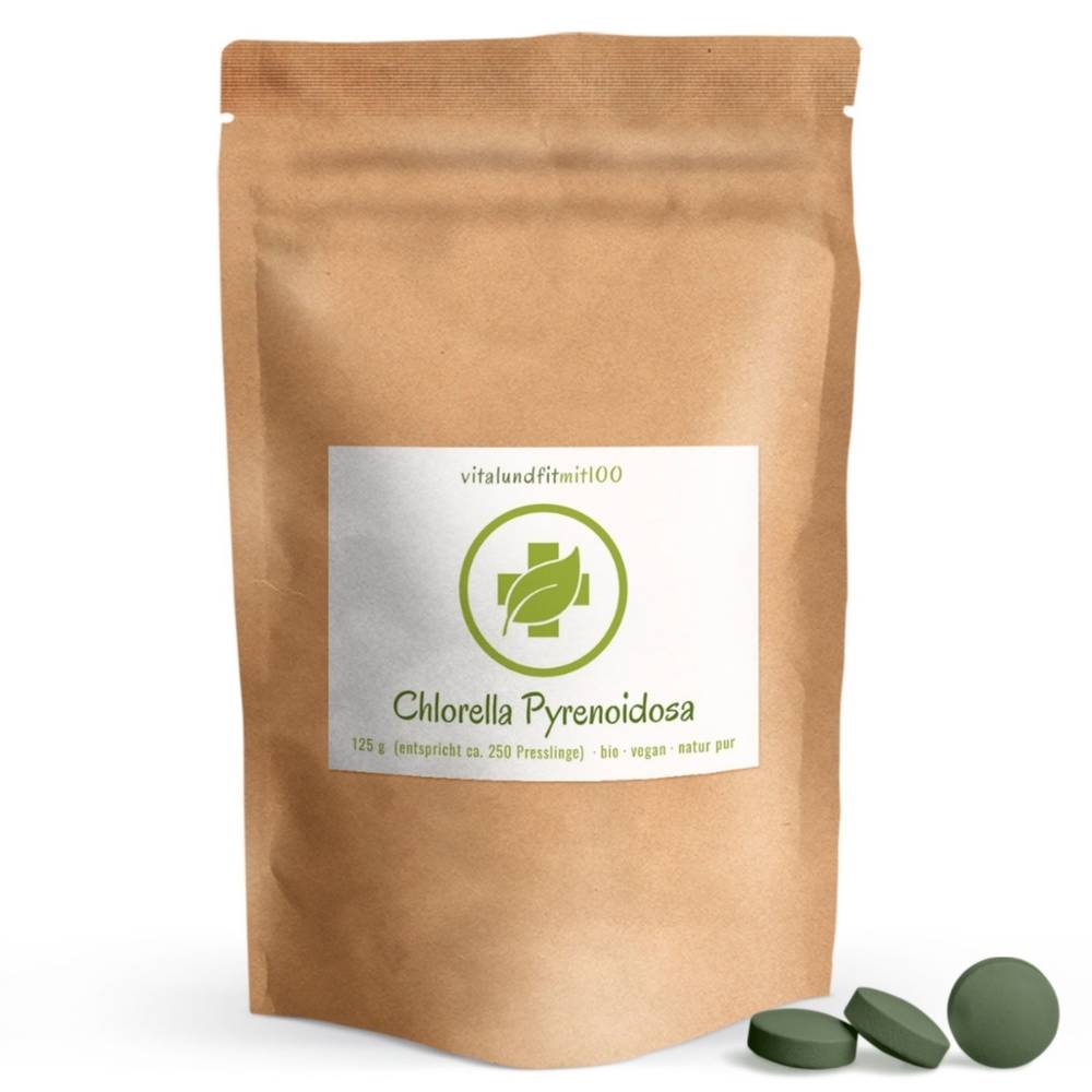 Bio Chlorella Pyrenoidosa vitalundfitmit100 - Завинаги Здрав ООД За този продукт използваме 100% Хлорела от биологично отглеждане и съзнателно избягваме ненужни добавки.