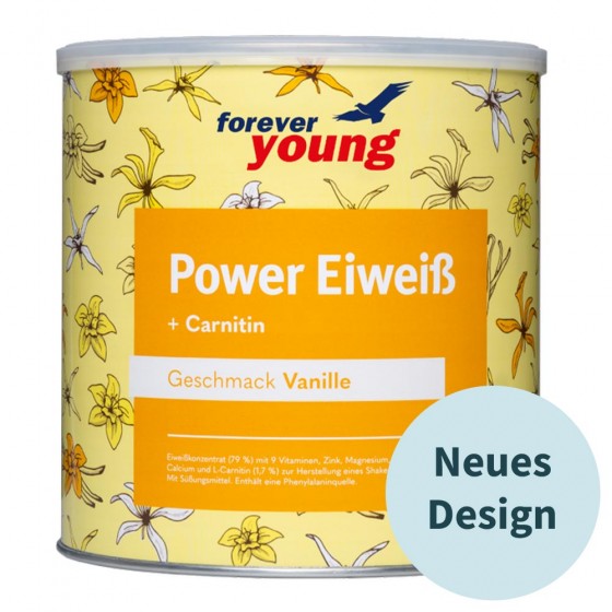 Четирикомпонентен протеин ванилия 750 g forever young Power - Завинаги Здрав ООД. forever young Power Протеин е уникална хранителна добавка, която съчетава четири източника на протеин (млечен, яйчен, соев и суроватъчен) с комплекс от витамини, минерали и микроелементи.