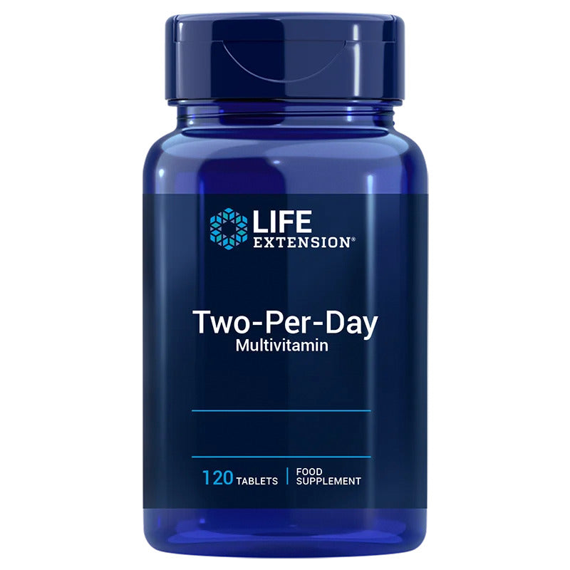 Мултивитамин Two-Per-Day на Life Extension таблетки. С висококачествена мултивитаминна формула Two-Per-Day осигурява здравословна доза от ключови хранителни вещества, които ви помагат да се чувствате здрави и енергични.