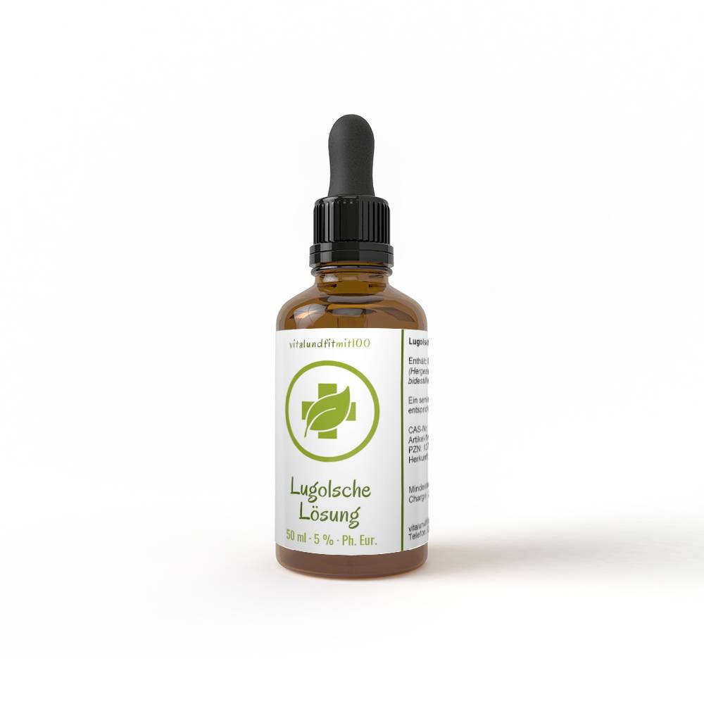 Разтвор на Лугол (йод/калиев йодид) 5% 50 ml vitalundfitmit100 - Завинаги Здрав ООД. Йодът е микроелемент, който играе ключова роля в образуването на хормоните на щитовидната жлеза Т3 и Т4. Те влияят на енергийните нива, мотивацията и умствената дейност.
