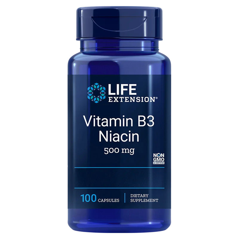 Витамин B3 (ниацин) Life Extension. Ниацинът е от съществено значение за превръщането на храната в енергия в организма, особено при метаболизирането на мазнините, въглехидратите, протеините и алкохола, и следователно е от решаващо значение за здравословното функциониране на организма на най-основно ниво.