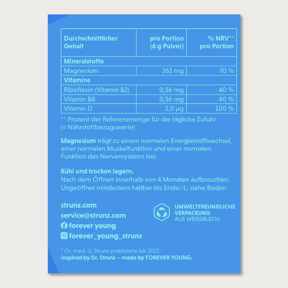 Магнезий комплекс Power Magnesium (магнезиев бисглицинат, магнезиев малат и магнезиев цитрат) 480 g forever young
